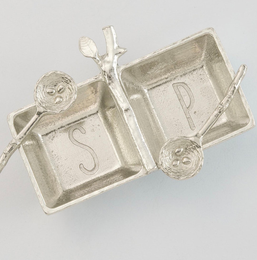 Pewter Salt & Pepper Tray, Salt and Pepper Cellar, Salt and Pepper