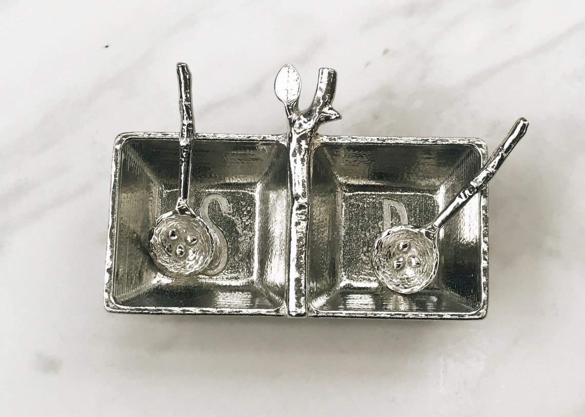 Pewter Salt & Pepper Tray Salt and Pepper Cellar Salt and Etsy