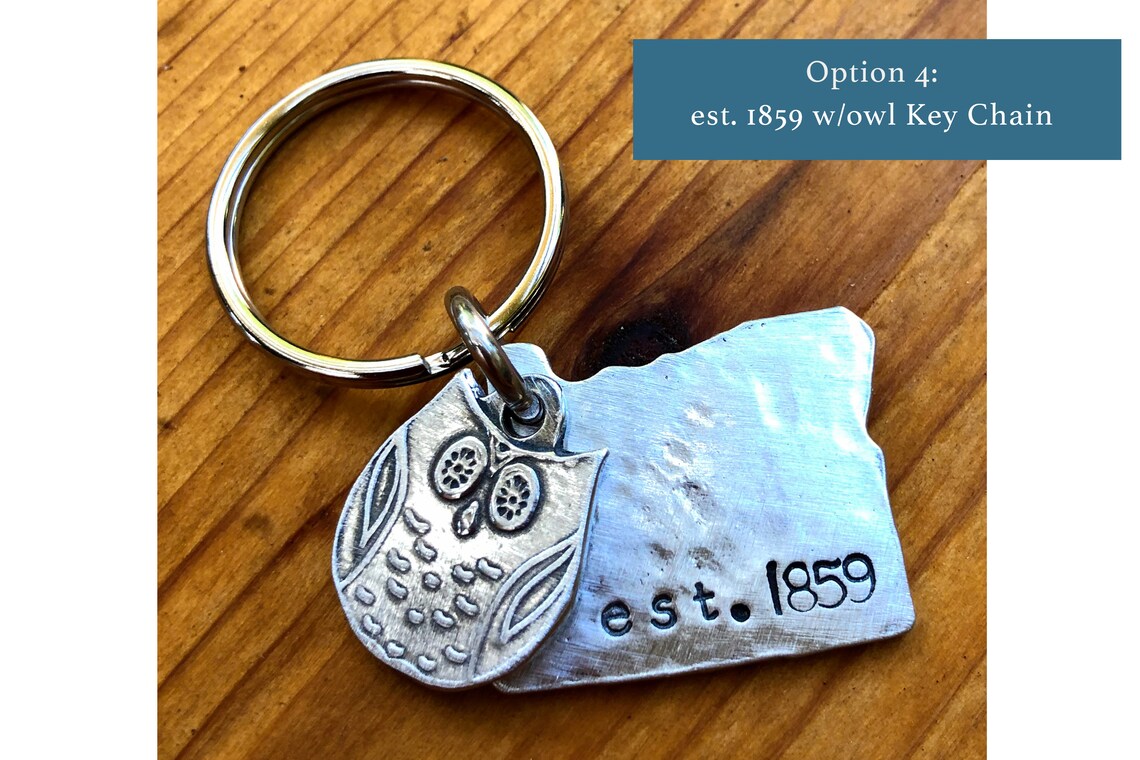 Oregon Key Chains Handmade Pewter Keychains Oregon Gifts Etsy