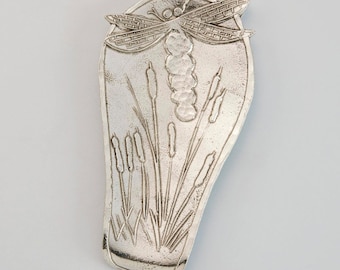 Pewter Spoon Rest, Dragonfly Spoon Rest by Crosby & Taylor formerly Tin Woodsman Pewter