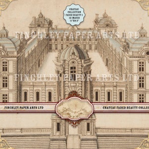 Chateau Faded Beauty Collection #1, Imagen digital, Suministros de papel para álbumes de recortes, Kit de diario basura, Digital imprimible, Papel, Descarga instantánea, Imágenes prediseñadas