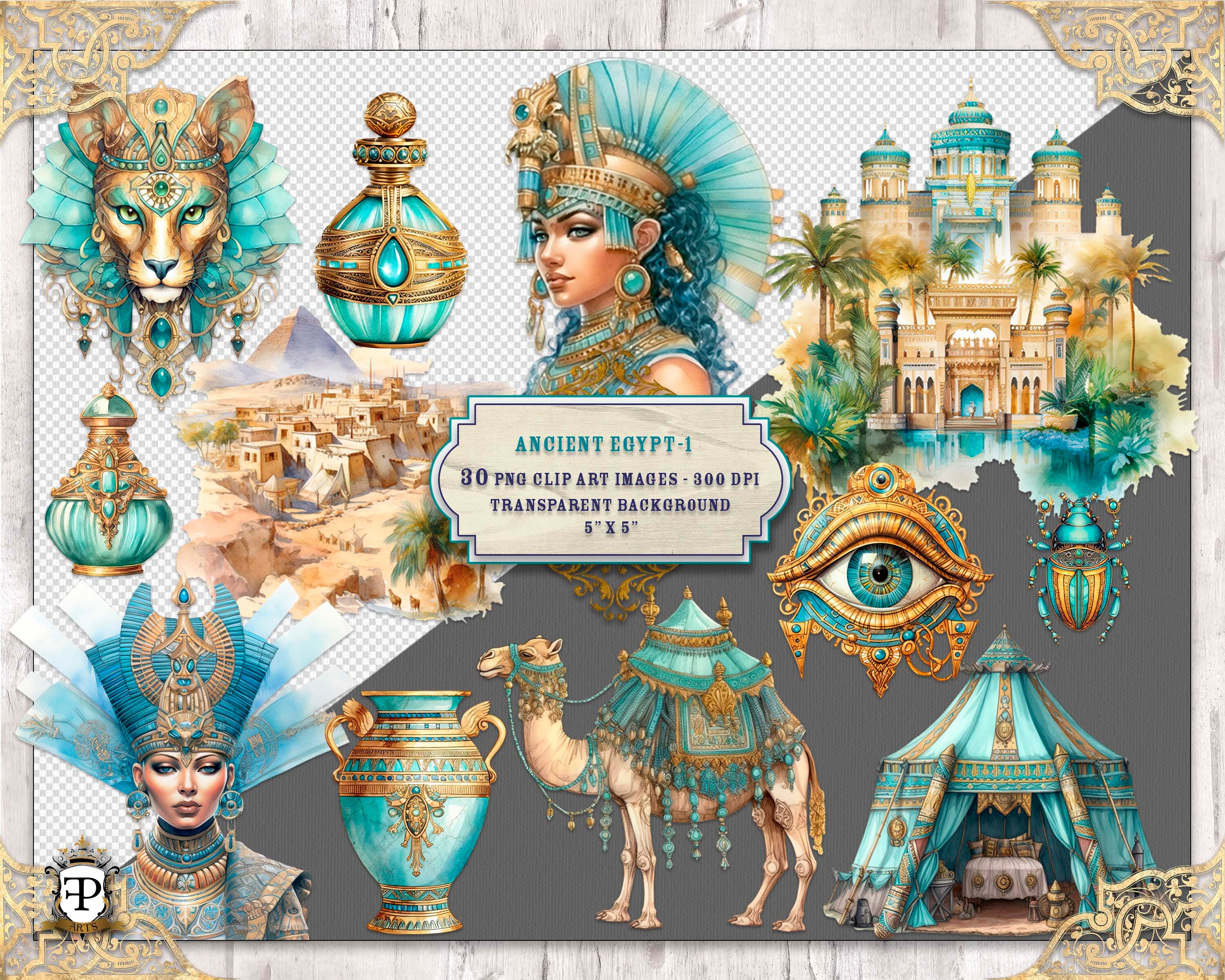 Ancient Egypt #1 Watercolor Clipart, Egypt Clipart PNG, Fantasy Egypt ...