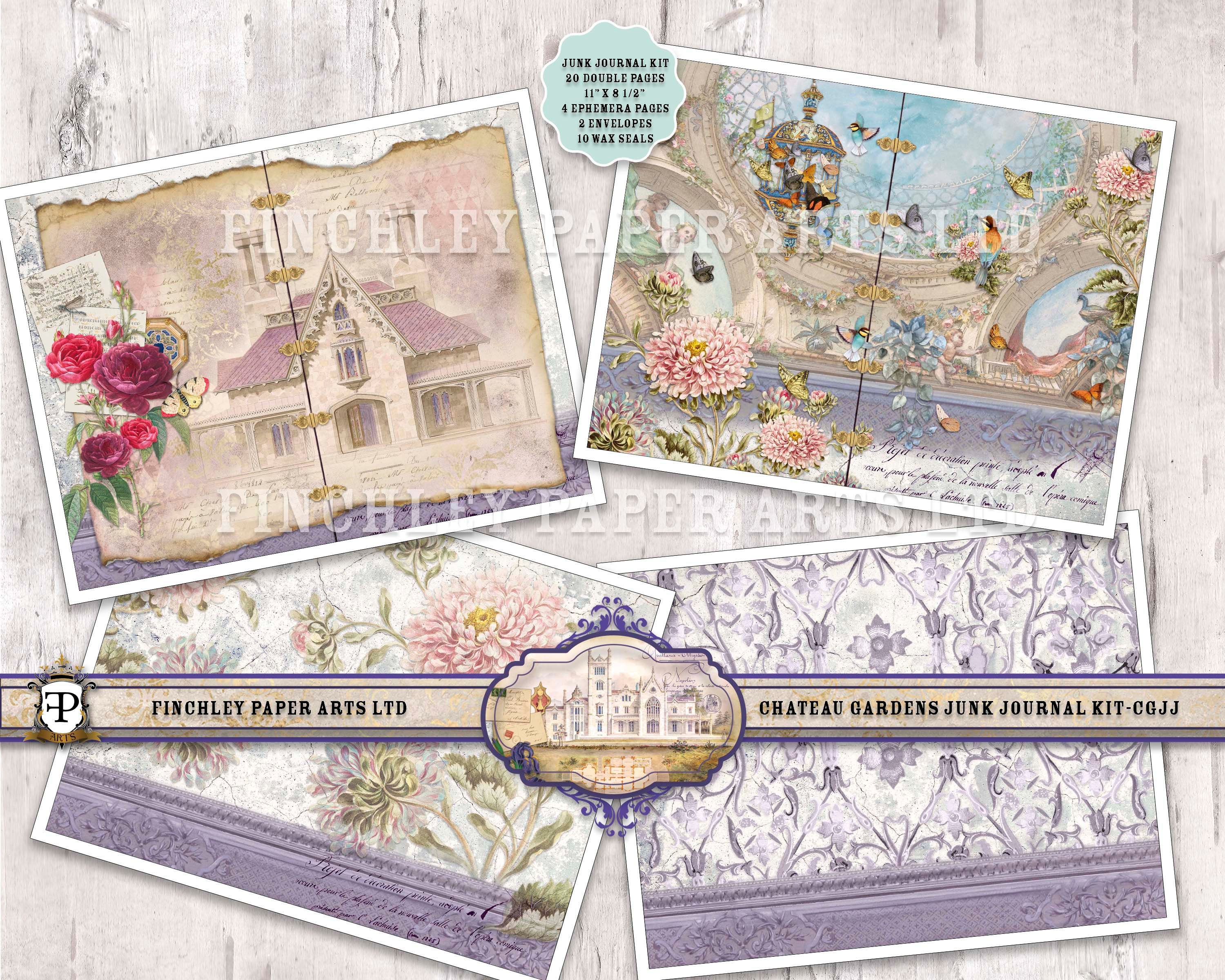 Chateau Garden Junk Journal Kit, Garden Images,french Ephemera,scrapbook  Paper Supplies,printable Digital Paper,instant Download,clip Art - Etsy