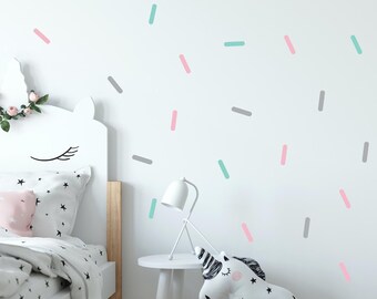 Sprinkle Wall Decals Stickers | Confetti Decal | Sweet Ice Cream theme Room Decor | Childrens kids nursery Scandi Decoration