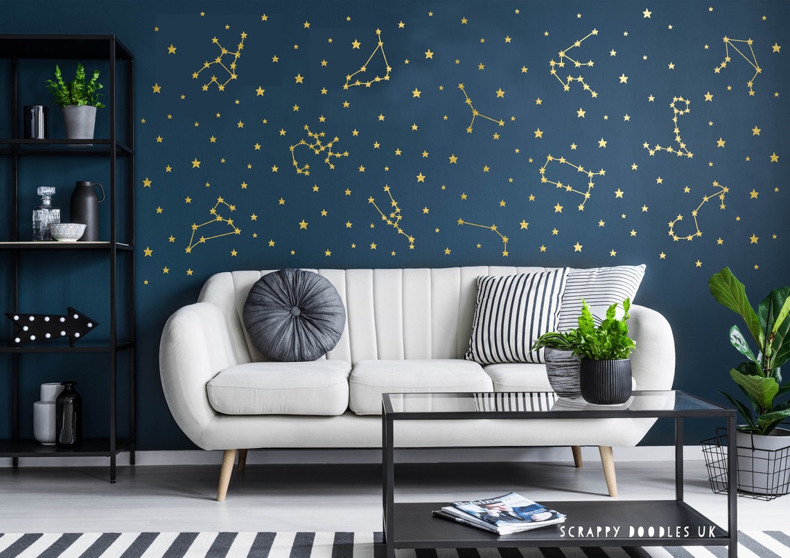 Zodiac Wall Decal Stickers Stars Decals Space Theme Room Etsy UK