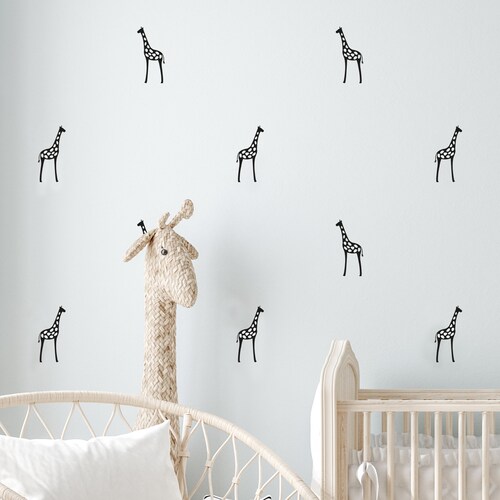 Giraffe Wall Decal Colorful Floral Giraffe Peel & Stick Wall Etsy