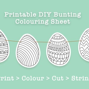 Printable Colouring Easter Bunting DIY