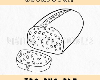 Line Drawn Sourdough Clipart | Bread Illustration | Instant Download | PNG PDF JPG | Commercial & Personal Use