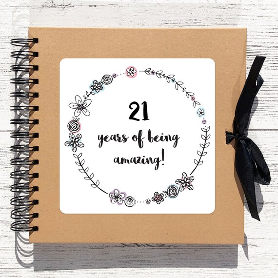 21st birthday scrapbook photo album / party guest book / 21 Etsy