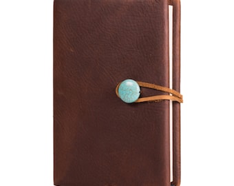 Refillable 4 x 6 Handmade Leather Journal with Blank Cover  JS-30 