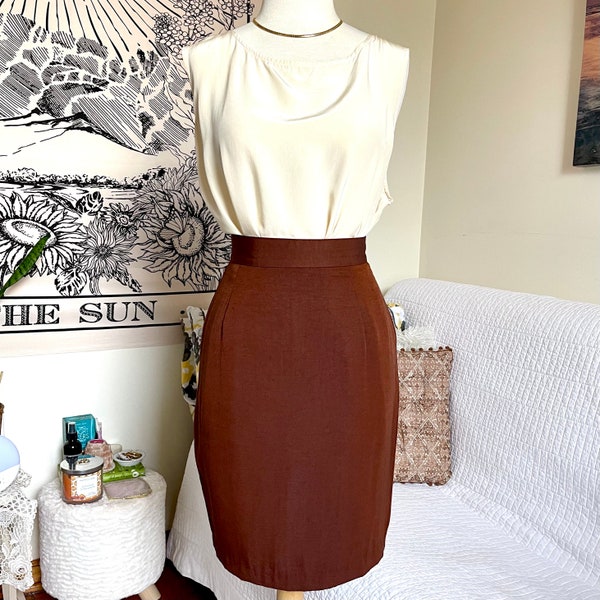 80s Brown skirt size xs