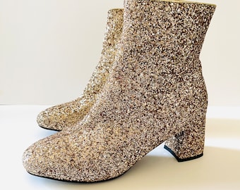 Champagne Glitter booties Size 9.5