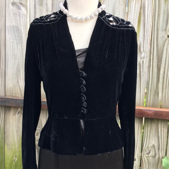 Edwardian black velvet blazer