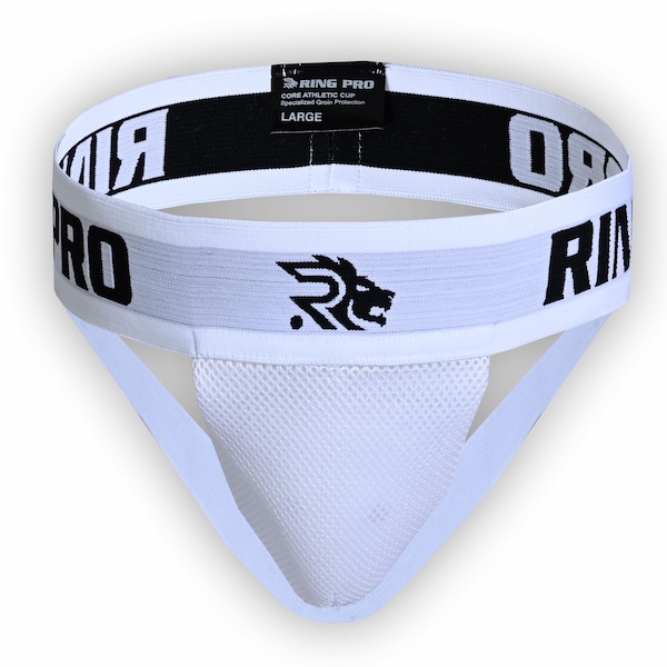 Groin Protector Guard | White | Ventilated Cup for Boxing, MMA & Martial Arts | Ring Pro