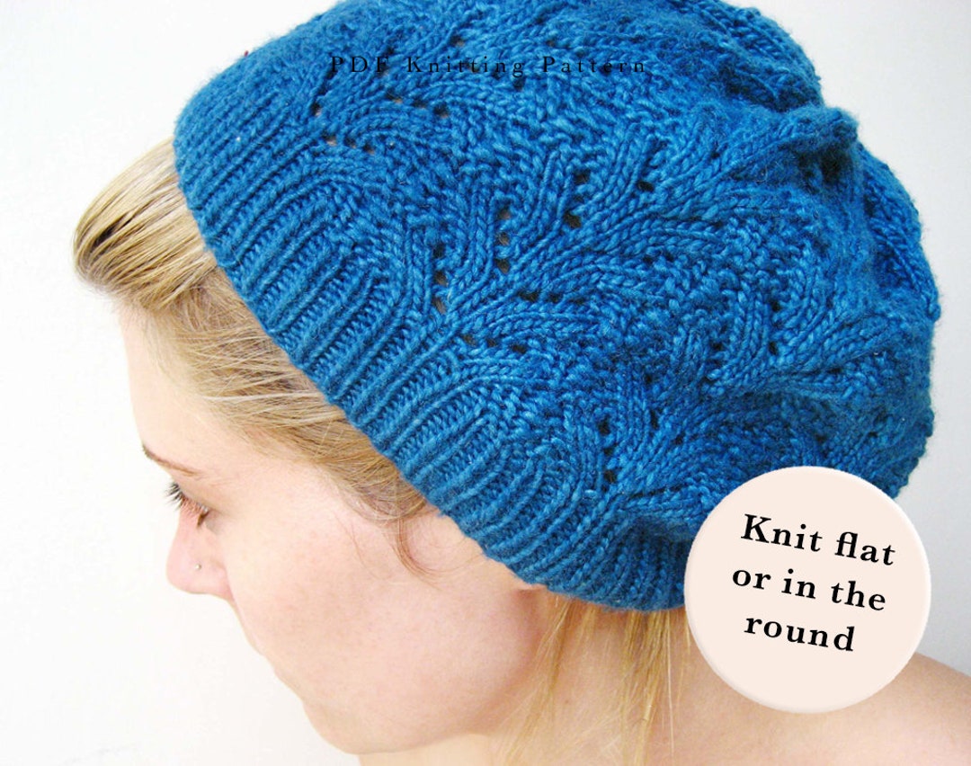 Nordic Lace Hat PDF Knitting Pattern DK Beanie Women's Teens