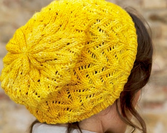 Gwythian DK Lace Hat ~ PDF Knitting Pattern | Adult Sizes S, M, L