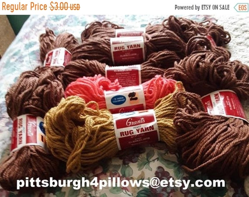 Read Below Rug Yarn Black 25 Cotton storewide Grant 75 /% Rayon 2.5 Ozs- 17830 70 Yards