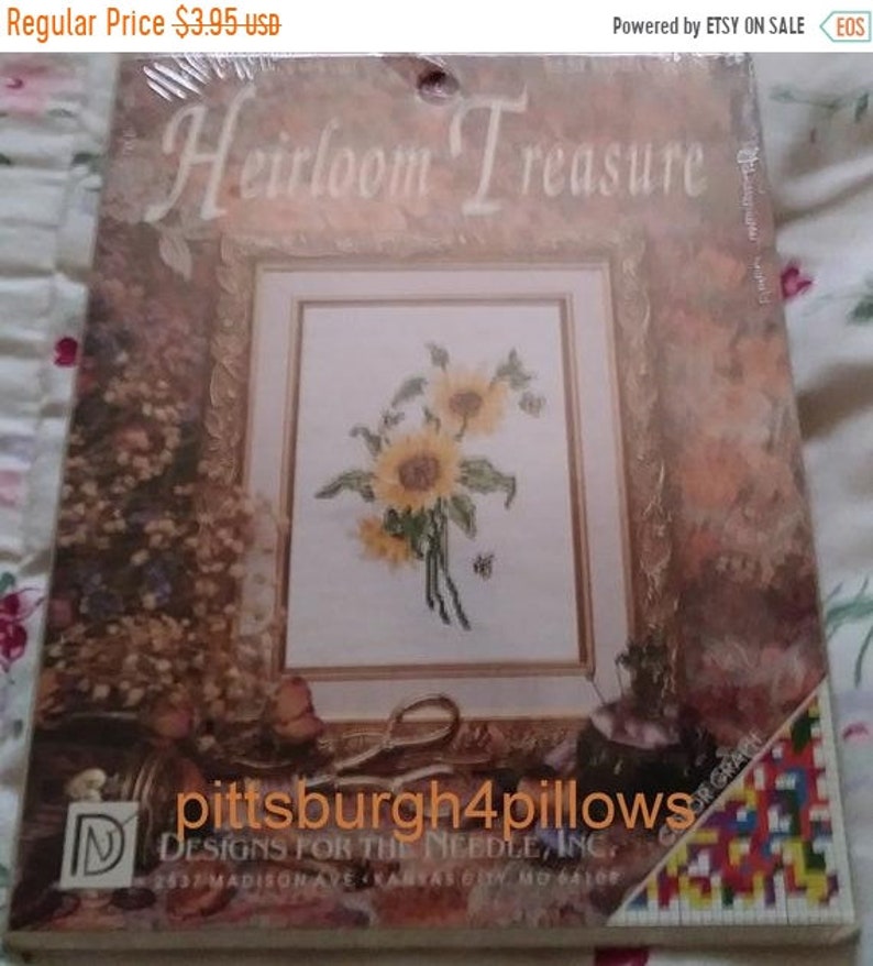 18 Ct Counted Cross Stitc 5234 Heirloom Treasure Complete Kit Designs for the Needle storewide New Listing Sunflower - 5 x 7