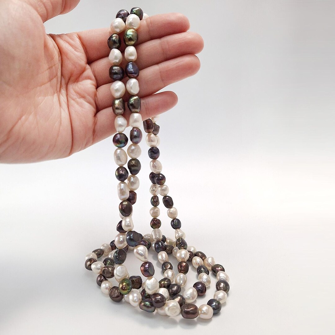 Mixed Color Baroque Rice Shape Cultured Freshwater Pearl 8-9mm 48 ...