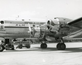 Vintage KLM Airplane, The Flying Dutchman Airplane, Vintage Photo, 1956, Airfield