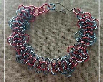Pulsera de malla metálica de aluminio anodizado