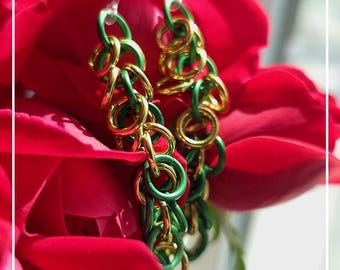 Pendientes peludos arcoíris