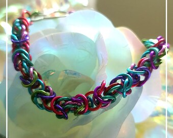 Pulsera de malla metálica de aluminio anodizado