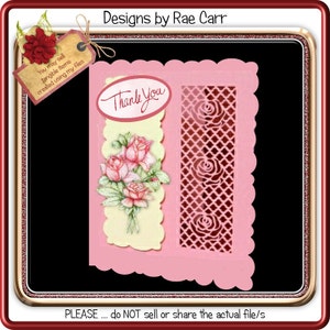 Carte 645 roses en treillis *Plusieurs formats de MACHINE*