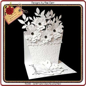 800 Flower Pot Easel Card *Multiple MACHINE Formats*