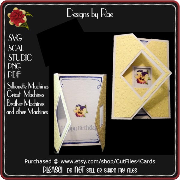 879 Crossfold Card with Square Opening | Cutting Files