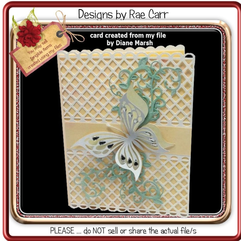 045 Delicate Lattice Card *multiple MACHINE Formats* - Etsy