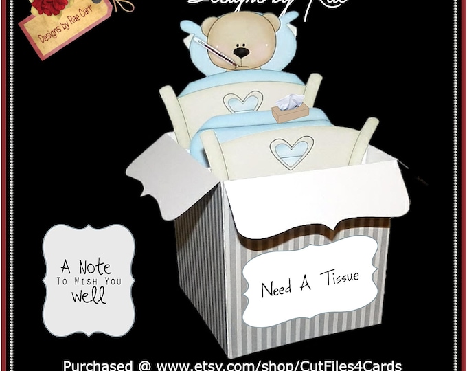 Get Well Bear Card in A Box 3D SVG - Etsy Hong Kong