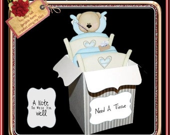 876 Get Well Bear Box Card