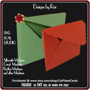 Dimensional Card Envelope SVG | Scalloped Flap Templates (Digital Download 246)