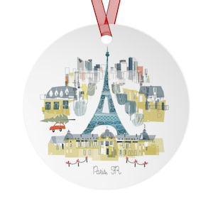 Paris, France City Lightweight Metal Ornament | | personalized option available