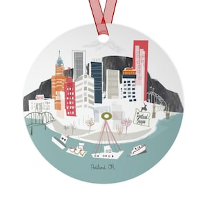 Portland, OR City Lightweight Metal Ornament | | personalized option available