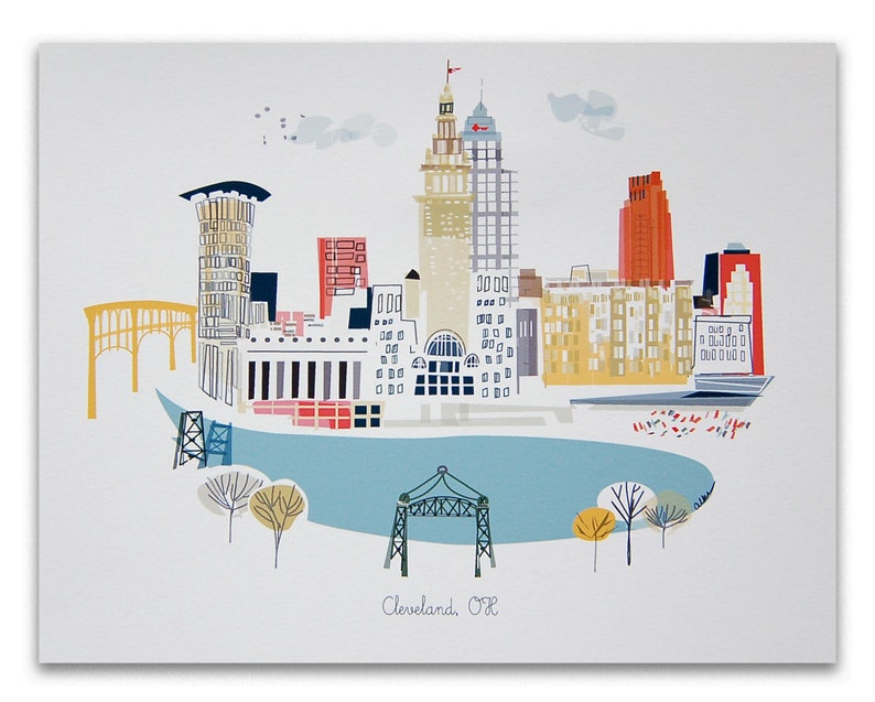 Cleveland, OH City Print image 1