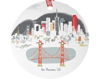 San Francisco, CA City Lightweight Metal Ornament | | personalized option available