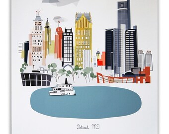 Detroit, MI  City Print