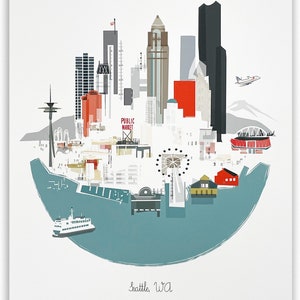 “Seattle, WA City Print” NEUE VERSION