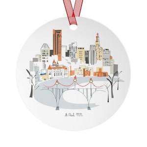 Saint Paul, MN City Lightweight Metal Ornament | | personalized option available