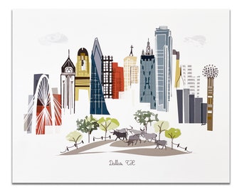 Dallas, TX  City Print