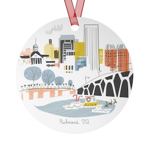 Richmond, VA City Lightweight Metal Ornament | | personalized option available