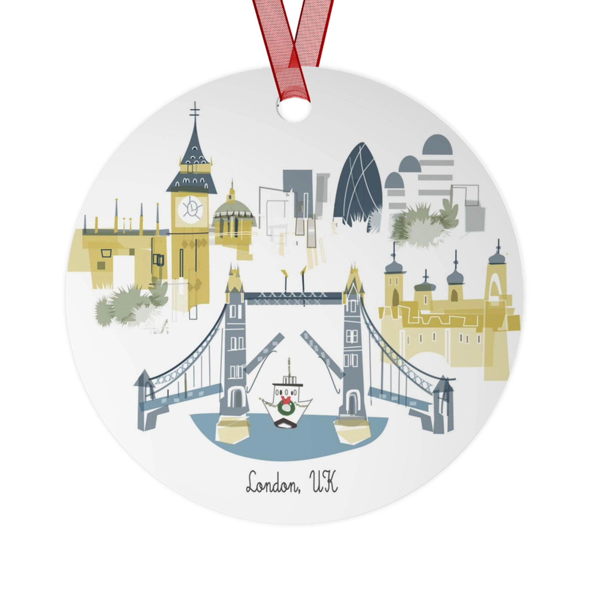 London, UK City Lightweight Metal Ornament | | personalized option available