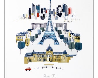 Paris Eiffel Tower  City Print