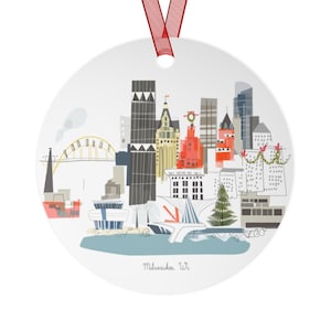 Milwaukee, WI City Lightweight Metal Ornament | | personalized option available