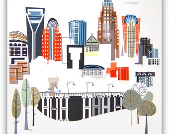 Charlotte, NC  City Print