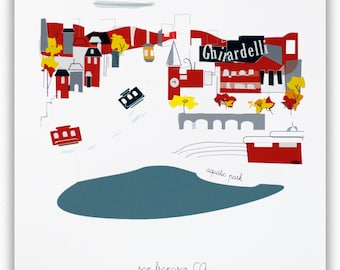 Impresión de la ciudad de San Francisco - Ghirardelli