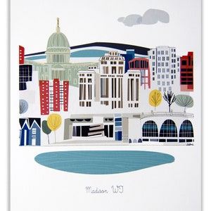 Madison, WI Stadt Druck Stadt Druck