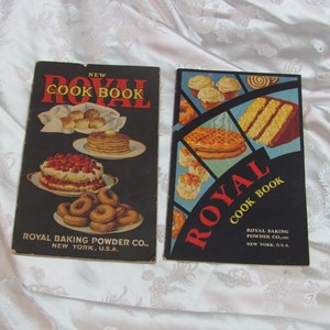 Lot of 2 New Royal Cook Book Recipe Booklets Circa 1920&#39;s // Baking Bread Cakes Desserts Muffins Biscuits Royal Baking Powder Co